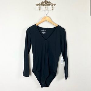 V-Neck Black Bodysuit
